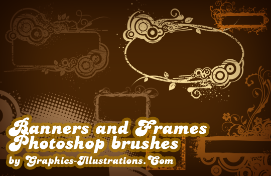 free photoshop frames and borders. Photoshop Brushes for Digital Scrapbooks - New Banners and Frames