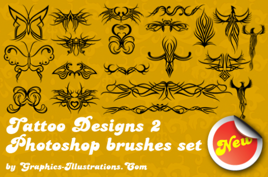 Photoshop brushes set: Tattoo Designs 2