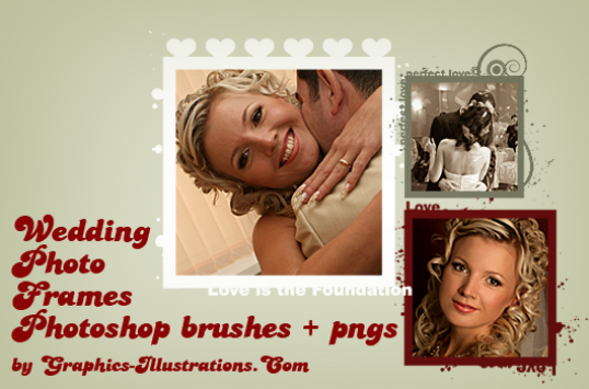 Wedding Photo Frames Digital Stamps free download included 